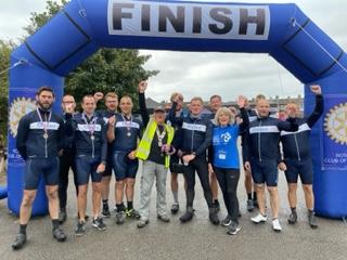 Team Orsted at the finish.