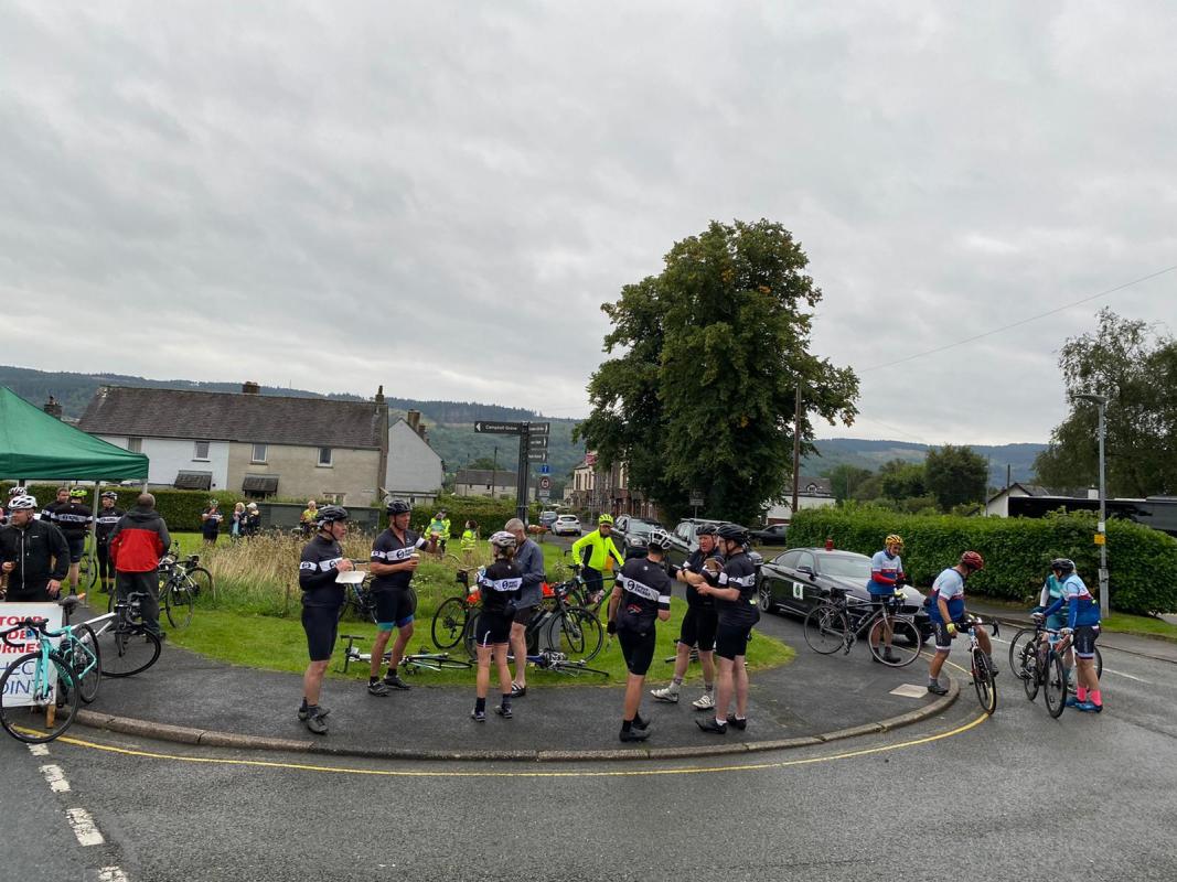 Riders take a break at Coniston.